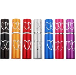 5 ml mooie dubbele liefde hartpatroon navulbare aluminium parfum fles lege spray verstuiver container SN625