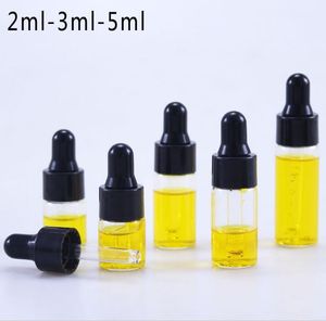 Mini flacons compte-gouttes vides en verre transparent de 5ml, flacons avec Pipette liquide pour huile essentielle et parfum