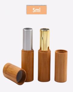 5ml Natuurlijke Bamboe Lege Lippenbalsem Container Buis Cosmetische Verpakking ZilverGouden Kleur Lippenstift Buis Handgemaakte DIY Schoonheidsbenodigdheden4736096