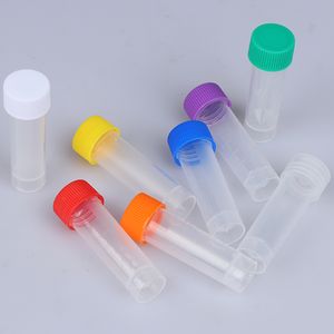 5 ml plastic bevroren testbuizen fles flesje schroefdopdoppakket container met siliconen pakking gratis schip