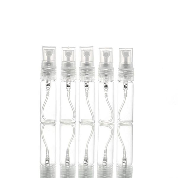 Bouteille de parfum en verre plastique de 5ml, flacon pulvérisateur vide rechargeable, petit atomiseur de parfum, échantillon de parfum Pahpc