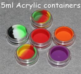 5 ml de récipient en silicone en plastique pour les pots de silicone de contact avec l'huile de cire pour les récipients en acrylique BHO avec le silicone en 7477066