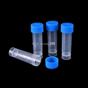 5 ml plastic testbuizen Blauwe schroefdoppen Kleinflesje Flacons Opslagflesje Container voor laboratorium RHXLM