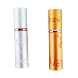 5ml Bouteilles d'atomiseur de parfum en aluminium rechargeables Conteneur de liquide portable Cosmétiques Mini Argent Or Spray Alcochol Bouteille Vide Voyager VTMTL1214