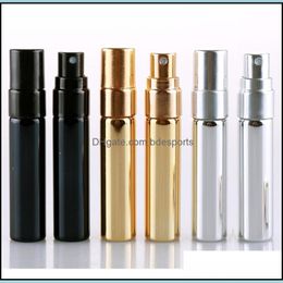 5 ml Refilleerbare draagbare mini per flesreiziger aluminium spray -versterker lege parfum container gereedschap drop levering 2021 verpakkingsflessen o