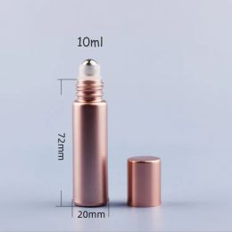 5ml Roll On Perfume Bottle Glass Metal Roller Ball Aceite esencial Fragancia Contenedor 10ml Rose Gold Calidad superior
