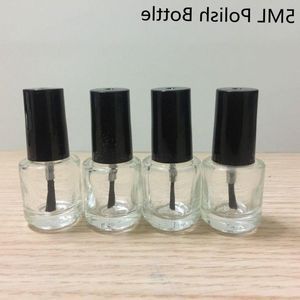 5 ml ronde heldere glazen polish lege fles make -upgereedschap nagellak lege cosmetische containers nagelglazen fles met borstel duori