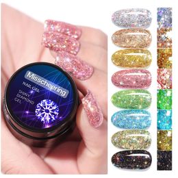 5 ml pailletten nagelgel verf uv vernis semi-permanente basis manicure primer glans diamant glanzende platina verf nagels gels