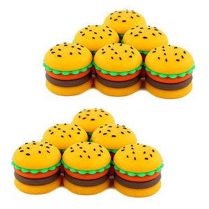 Bottiglie di stoccaggio Contenitore in silicone YHSWE a forma di hamburger Barattoli dab Fumo antiaderente per fumo di cera d'olio