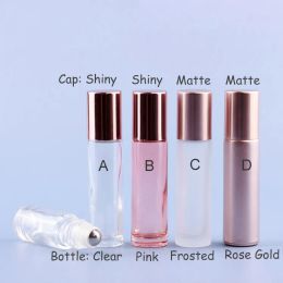 5 ml eenvoudige roll-on parfumfles glas metalen rollerbal etherische olie geurcontainer 10 ml roségoud