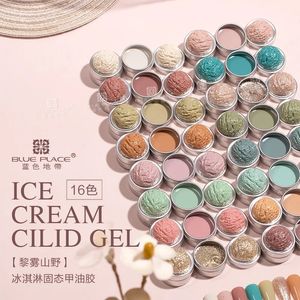 5 ml de crème glacée solide gel cilidé nail art peinture gel UV colle 16 couleurs 3 boîtes/ensemble en gros 240301