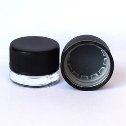 5 ml transparante glazen pot met zwart kindveilig deksel Wax Dar Jar concentraatcontainer verpakkingsfles