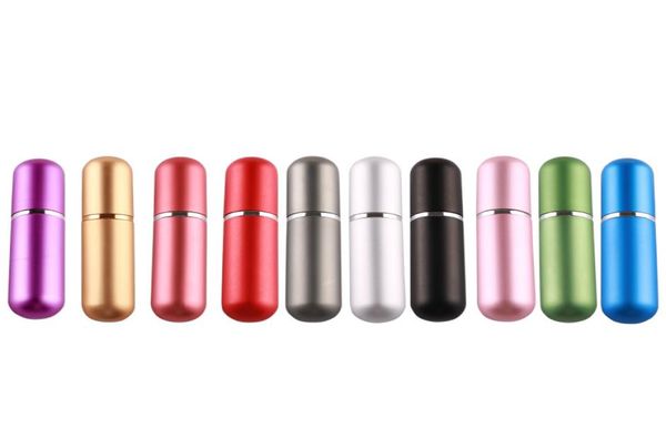 5 ml Voyage portable Mini Regilable Perfume ATomizer Bouteille Pompe Papetter Papettes Verre Intérieur Aluminium Case 9762021