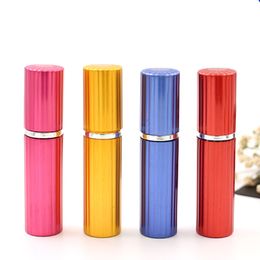 5 ml reizen draagbare vervangbare lege verstuiver parfumfles aluminium pomp spuitbak cosmetische glazen buis f1545