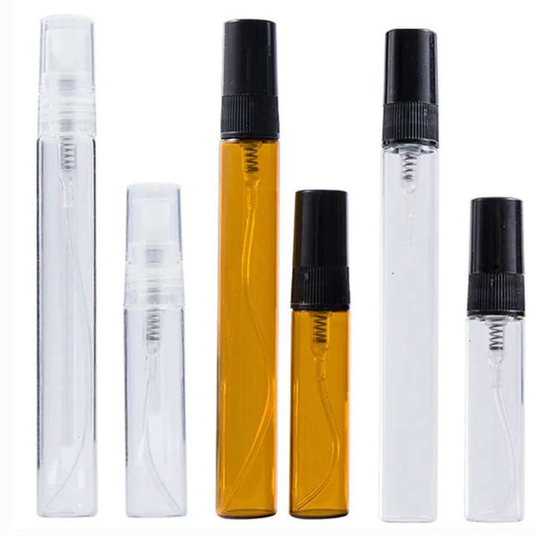 5 ml de vidrio de 10 ml de 2 ml perfumes botella de spray portátiles transparentes de perfume vacío recipientes cosméticos con aerosoles de atomizador frasco th0184 s s