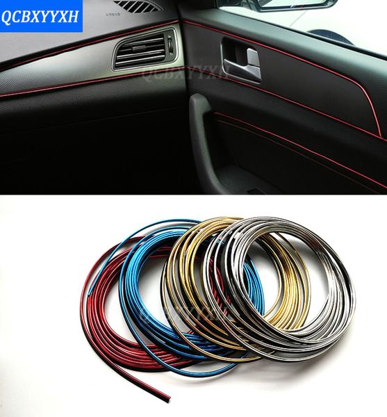 5 MLot estilo de coche decoración interior hilo adhesivo tipo de inserción salida de aire decoración del tablero accesorios de tira 4754852
