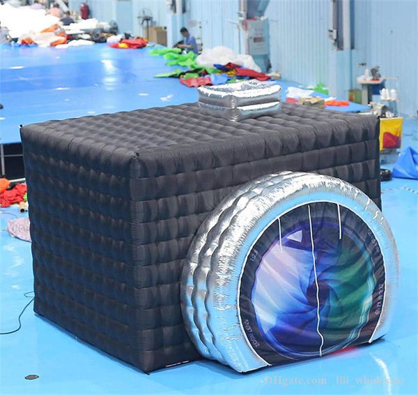 Nuevo diseño de carpa de cubo inflable con luz LED/cabina de cámara fotográfica inflable para la exposición 5MLX5MWX3.5MH (16.5x16.5x11.5ft)