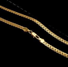 Chaînes plaquées or 18 carats de 5 mm pour hommes et femmes, colliers de chaîne de 20 pouces pour femmes, accessoires de bijoux Hip Hop, cadeau de fête 1891396