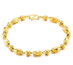 Bracelet chaîne de poignet en perles de 5mm pour hommes, bijoux en or jaune 18 carats rempli de mode classique, cadeau 2696479