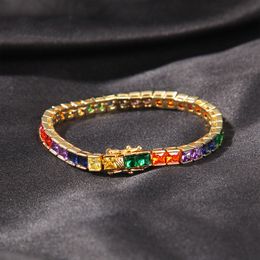 5mm coloré Zircon cubique diamants Tennis Bracelets bracelet femmes fille amant bijoux cadeau