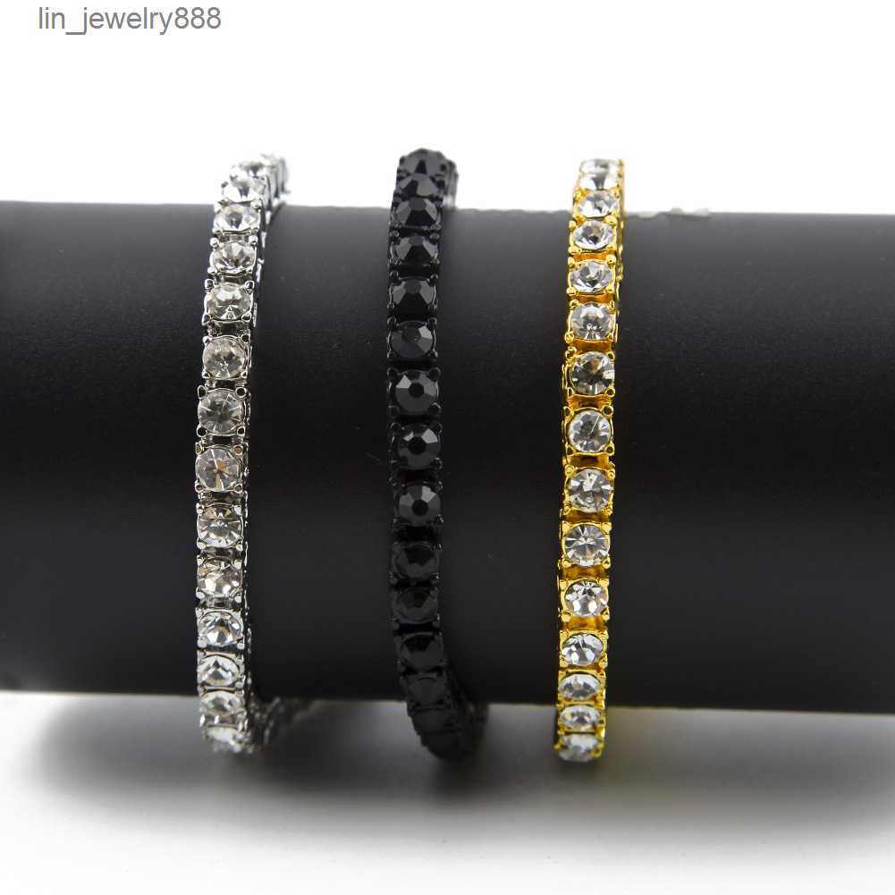 5 mm sześcienne z cyrkonu bransoletki Bracelety lodowane łańcuch kryształowy bransoletka ślubna dla kobiet mężczyzn złota srebrna bransoletka