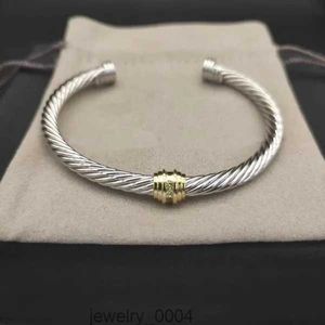 5MM DY bracelet câble bracelets de luxe bijoux de créateurs femmes hommes argent or tête de perle en forme de X bracelet de manchette David Y bijoux cadeau de Noël charme GAJ8