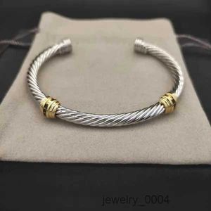 5MM DY bracelet câble bracelets de luxe bijoux de créateur femmes hommes argent or tête de perle X en forme de manchette Bracelet David Y bijoux cadeau de Noël charme EL70