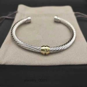 5MM DY bracelet câble bracelets de luxe bijoux de créateurs femmes hommes argent or tête de perle en forme de X bracelet de manchette David Y bijoux cadeau de Noël charme AW86