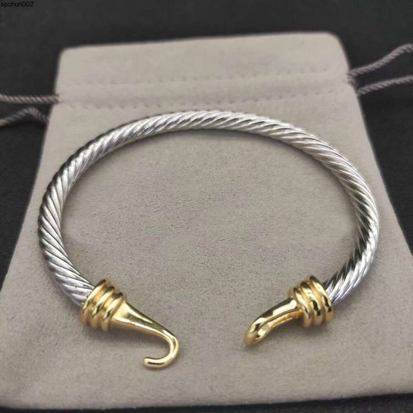 5 mm Dy pulsera pulseras de cable joyería de diseño de lujo mujeres hombres plata oro perla cabeza x en forma de puño David y joyas regalo de Navidad encanto E95c