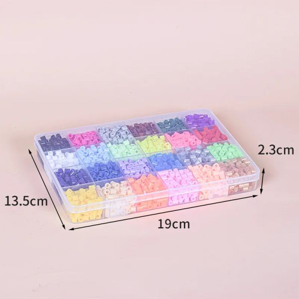5 mm HAMA BEAD 24 Color Supplémentaire Boîte de puzzle pour enfants Puzzle Puzzle Puzzle Toy Perle Perles Set Perboard DIY