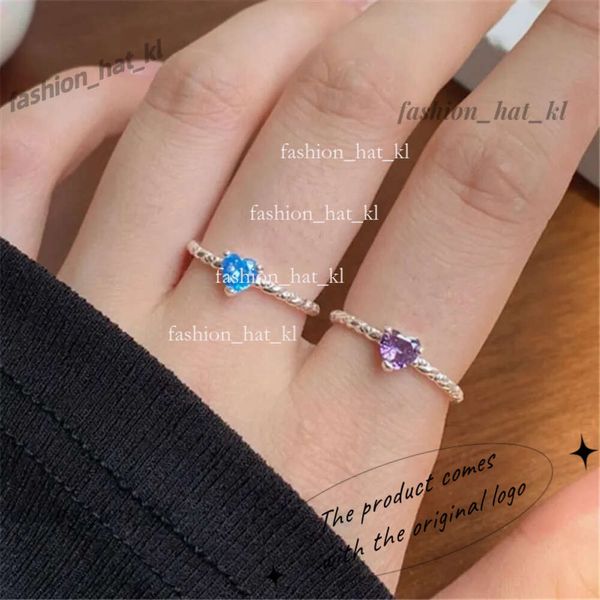 5 mm coeur diamant anneau femme sterling bijoux de luxe LUXEUR ANMOR des sonneries pour femmes rose violet 5a zircone quotidienne cadeau TiffanyJewelry 859