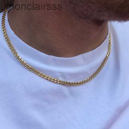 Collar de cadena de enlace cubano de 5 mm Caballo de oro Cadenas de oro Choker de acero inoxidable Hip Hop Jewelry Regalo 6 kmm