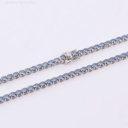 5mm moissanite tennisketting blauw groen mosaniet sieraden 925 zilveren mode-sieraden hangers charme
