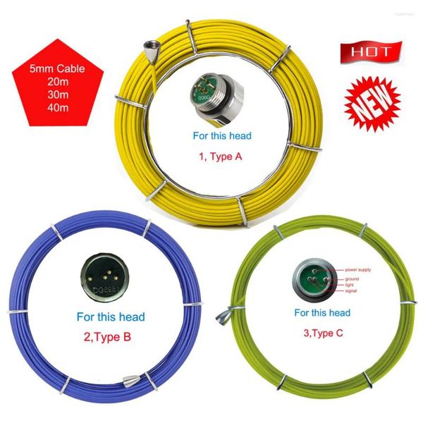 Câble rigide en fibre de verre de 5mm avec connecteur pour la réparation de caméra serpent d'inspection de tuyaux