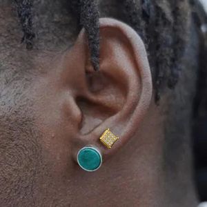 Boucles d'oreilles de pote de forme carrée de 5 mm pour femmes hommes minimalistes micro-érravés zircon couleurs or brillantes hiphop bijoux de petites oreilles