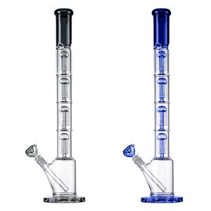 Bong grande de vidrio de 5 mm de espesor Bongs altos Bongs altos 4 capas 6 árboles de brazo con vástago descendente difuso Junta hembra de 18,8 mm WP21101