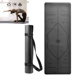 5Mm Dikke PU En Natuurlijk Rubber Yoga Antislip Pilates Mat Draagbare Brede Fiess Apparatuur T220802