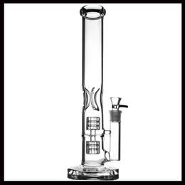 5 mm dikte Bong Twee functie Waterpijp Twin Cage Perc 14,5 "lang 18,8 mm gewricht