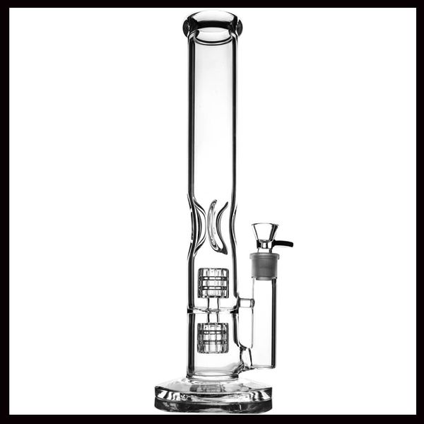 Bong de 5 mm de espesor Tubería de agua de dos funciones Twin Cage perc 14.5 