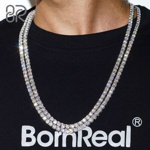 Collier chaîne de Tennis en diamant Moissanite VVS 5Mm, prix de gros d'usine, bijoux Hip Hop glacés en argent Sterling pour hommes et femmes