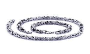 5 mm6 mm8 mm de large en argent en acier inoxydable King Collier de chaîne byzantine Bracelet Mentide Bijoux fait à la main 2793789