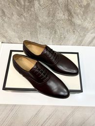 5Model classique masque oxfords en cuir authentique en dentelle à la main à l'orteil ordinaire