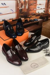 5Model Taille 6 à 11 Hommes Oxford Designer Chaussures Habillées Luxueux En Cuir Véritable Fait À La Main Noir Slip On Brogue Classique Fête De Mariage Chaussures Formelles pour Hommes