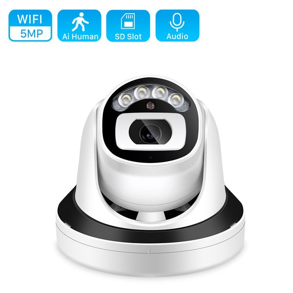 5MP Audio Wifi caméra intérieure Ai humain détecter nuage H.265 1080P caméra IP 3MP couleur IR 20M CCTV caméra dôme de sécurité à domicile