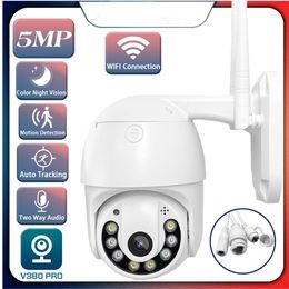 Cámaras inalámbricas de 5MP HD seguimiento automático de audio de dos vías Vigilancia IP Smart IP de 2.5 pulgadas Cámara Wifi PT Wifi