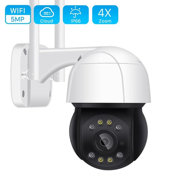 5MP PTZ Caméra Extérieure 1080P 4X Zoom Numérique Vitesse Dôme Caméra 2MP WiFi Sécurité CCTV Ai Humanoïde Détection Sans Fil IP Caméra