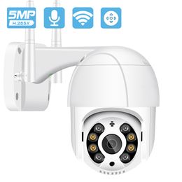 Caméra IP de 5MP PTZ WiFi AI Détection humaine de l'extérieur Audio 1080p Sécurité sans fil CCTV Caméra P2P RTSP 4X ZOOM Numérique WiFi Caméra