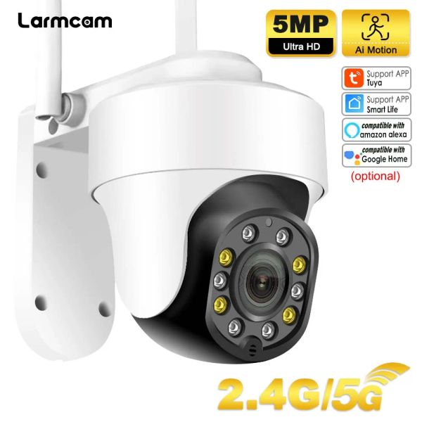 5MP Tuya Outdoor Camera 5G WiFi Security Cam Alexa Google Home 4x Digital Zoom Dome CCTV Video Surveillance SmartLife ONVIF NVR