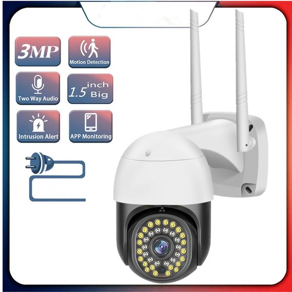Caméra IP WIFI 5MP Vision nocturne extérieure Caméra dôme de sécurité 3MP PIR AI Détection humaine Audio 2 voies 36pcs Caméras à lumière LED