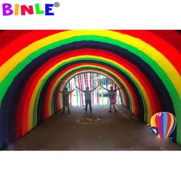 5mWx8mDeepx3.5mH (16.5x26x11.5ft) Carpa inflable grande y colorida del túnel del arco iris con cortinas de borlas, arco de la puerta de entrada del evento para la decoración de la fiesta1